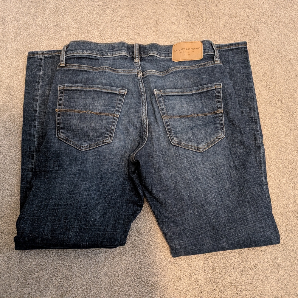 Lucky Brand Men's Dark Blue Straight Jeans - Picture 4 of 7